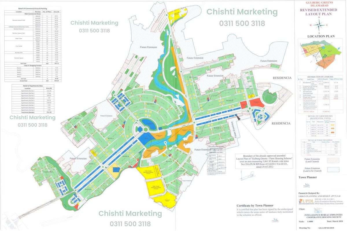 Gulberg Greens Islamabad revised/extended layout plan (IBECHS master plan) – preview of the Chishti Marketing interactive map